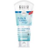 Sampon si Gel de Dus pentru Copii si Bebe Fara Parfum Lavera, 200ml