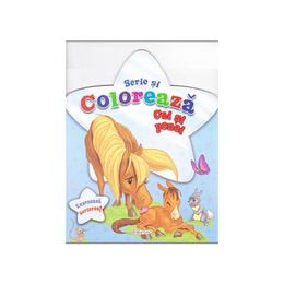 Cai si ponei (bleu) - scrie si coloreaza, editura girasol