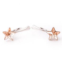 Cercei argint 925, cristal swarovski, stea/auriu gold, 10mm - steluta stoianov