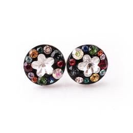 Cercei argint 925, cristal swarovski/ multicolor , floare/alb, 10mm- steluta stoianov