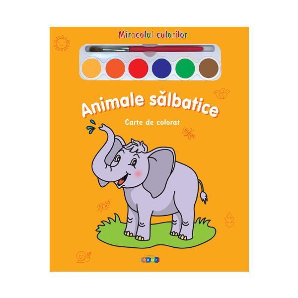 Animale salbatice - miracolul culorilor - carte de colorat, editura prut
