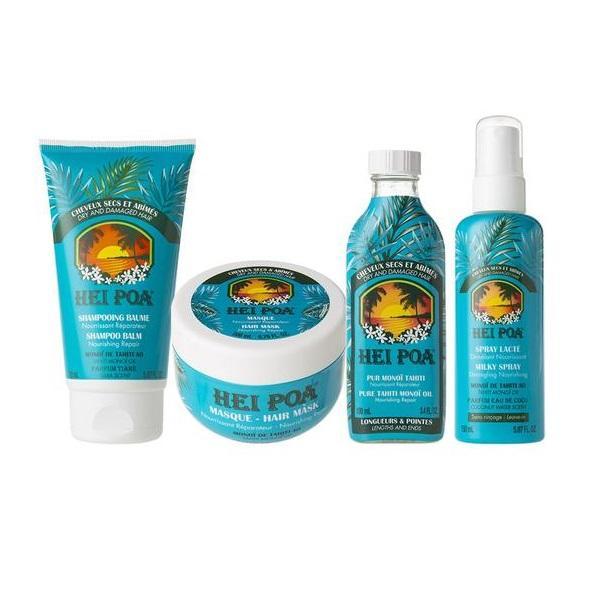 Pachet ulei tratament 100ml, sampon 150ml, spray leave-in 150ml, masca pentru ingrijirea parului uscat si degradat 200 ml hei poa 