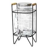 Borcan,dozator suc RAKI 8 l cu suport metalic 23x21xh40cm