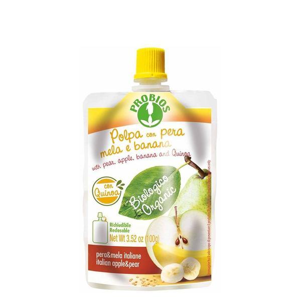 Piure de fructe - pere, banane, mere si fulgi de quinoa 100g