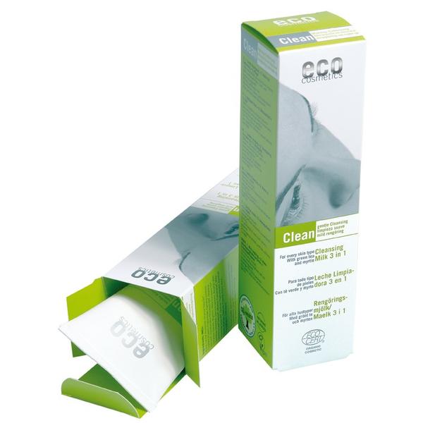 Lapte Demachiant Bio 3 in 1 cu Ceai verde pentru Toate Tipurile de Ten Eco Cosmetics, 125ml
