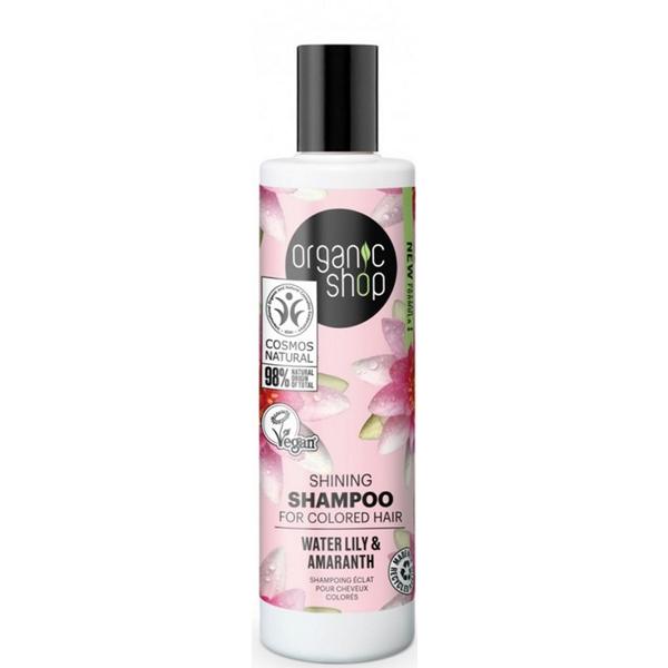 Sampon pentru Stralucira Parului Vopsit Water Lily & Amaranth Organic Shop, 280ml