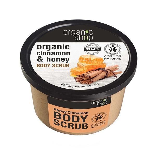 Scrub de Corp cu Miere si Scortisoara Honey Cinnamon Organic Shop, 250ml 250ml imagine noua
