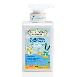 Sampon si gel de dus hipoalergenic fara parfum simplicity jack'n jill, 300 ml