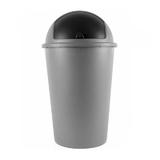 Cos de gunoi cu capac glisant, Plastic, Argintiu, 50 L