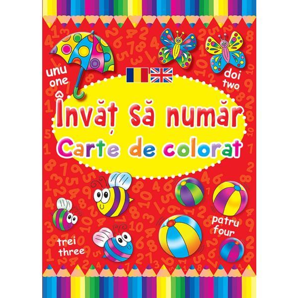 Invat sa numar romana-engleza. Carte de colorat - Brown Watson, editura Flamingo