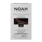 Vopsea de Par Permanenta fara Amoniac cu Proteine din Orez si Ulei de In - Noah, nuanta 4.06 Saten Cafeniu, 140 ml