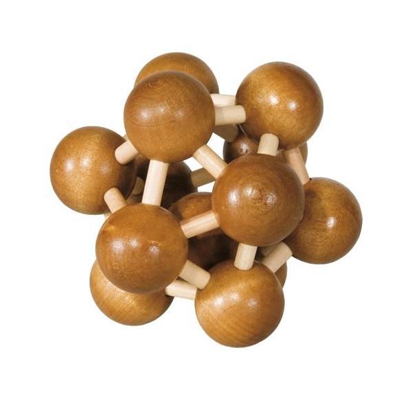 Joc logic iq din lemn de bambus atom 3d - fridolin