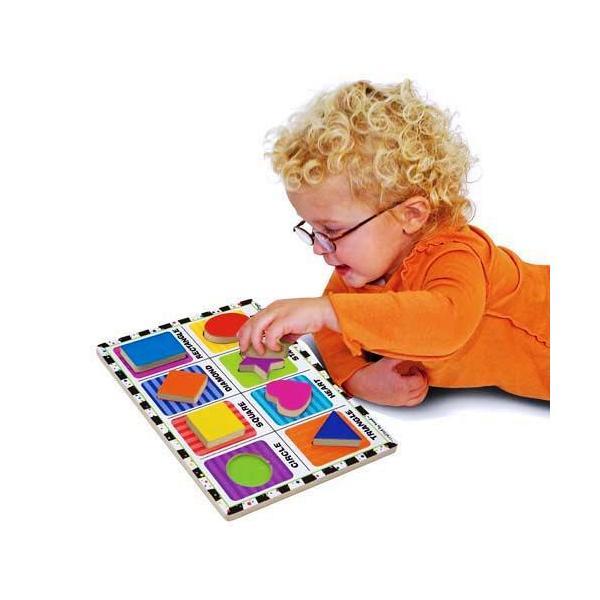 Puzzle lemn in relief forme geometrice