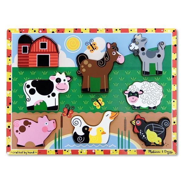Puzzle lemn in relief animale de ferma