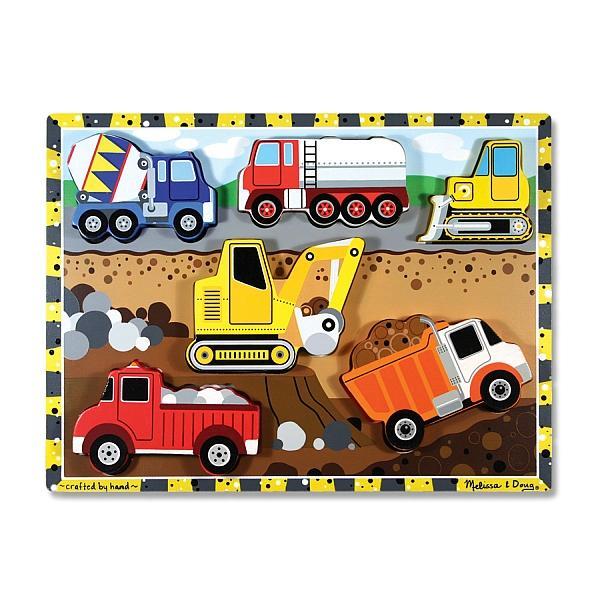 Puzzle lemn in relief utilaje pentru constructii