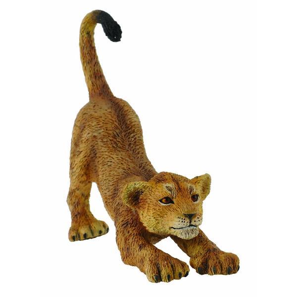 Pui de leu care se intinde s - animal figurina