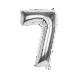 Balon folie 86 cm - cifra 7, argintiu