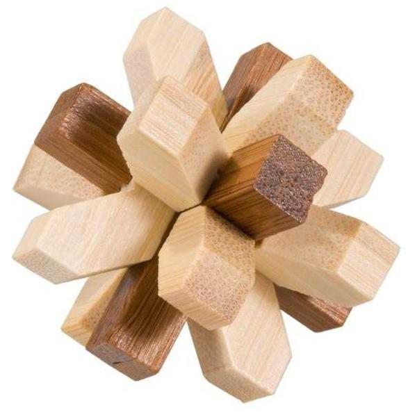 Joc logic iq din lemn bambus in cutie metalica-321