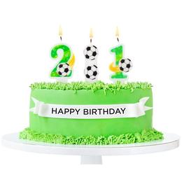 Lumanare tort cifra 3 fotbal, 7,8 cm - tomvalk