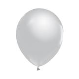 Set 10 baloane latex 30 cm - argintiu metalic - Tomvalk