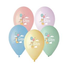 Set 5 baloane latex 33 cm - happy birthday vulpita - tomvalk