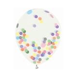 Set 4 baloane latex 30 cm - transparent,  cu confeti multicolor - Tomvalk