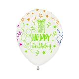 Set 5 baloane latex 30 cm - Happy Birthday - Tomvalk