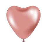 Set 6 baloane latex 30 cm - Inima, Roz platinat - Tomvalk