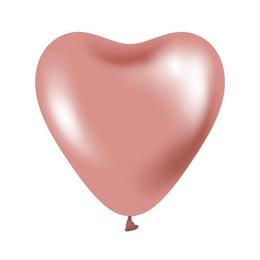 Set 6 baloane latex 30 cm - inima, roz platinat - tomvalk