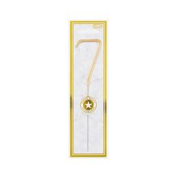 Artificii tort cifra 7, auriu, 16,5 cm - tomvalk