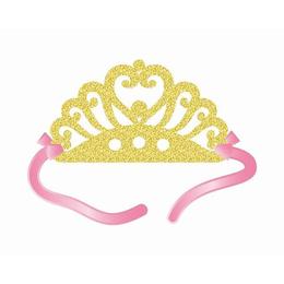 Set 4 coronite printesa, carton gliterat, auriu - tomvalk