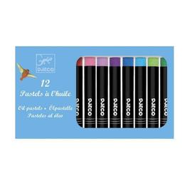 12 culori pastel de ulei - set creativitate si indemanare - djeco