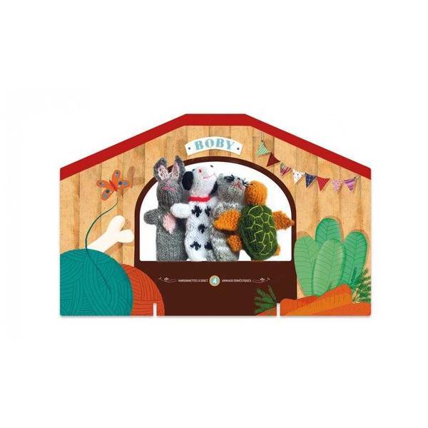 Papusi tricotate pentru teatru cu papusi, animale londji