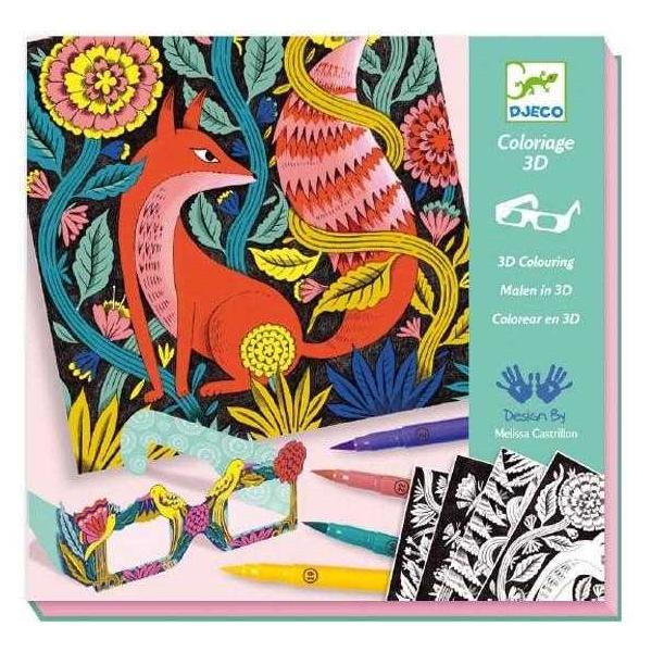 Atelier de colorat 3d - fantezie in padure - set creativitate si indemanare