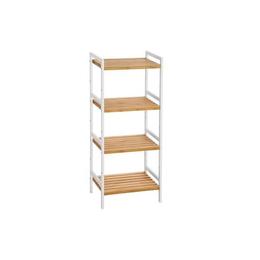Raft cu 4 etajere, bambus, natur-alb, 45x31.5x110 cm