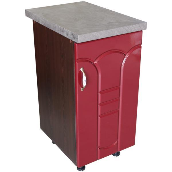 Corp inferior cu 1 Usa Dreapta Zebra, Wenge/MDF Rosu Tulip, blat Beton 40 x 85 x 60