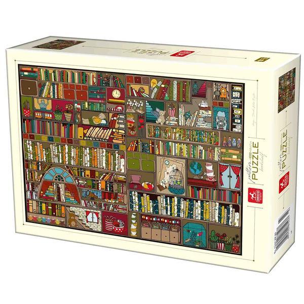 Puzzle 1000 pattern: raftul de carti