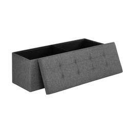 Bancheta tapitata cu spatiu depozitare, 120 l, capacitate incarcare pana la 300 kg, gri inchis, 110x38x38 cm
