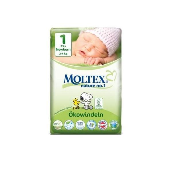 Scutece eco pentru nou-nascuti nr. 1 2-4kg moltex 23 buc