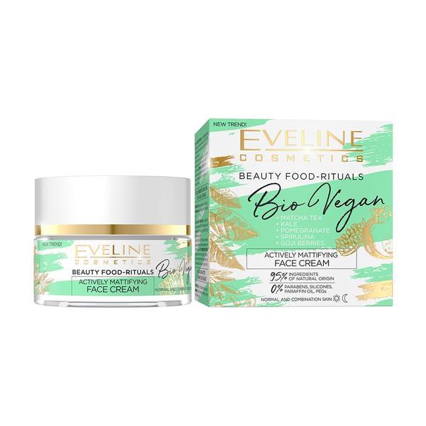 Cremă nutritivă pentru față - Eveline Cosmetics Natural Beauty Food Bio Vegan Matifianta 50ml