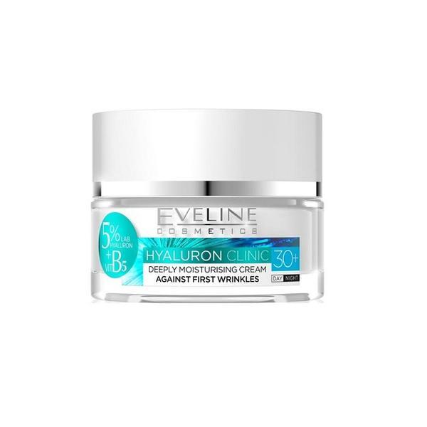 Crema hidratanta pentru zi si noapte, Eveline Cosmetics Hyaluron Clinic 30+,50ml