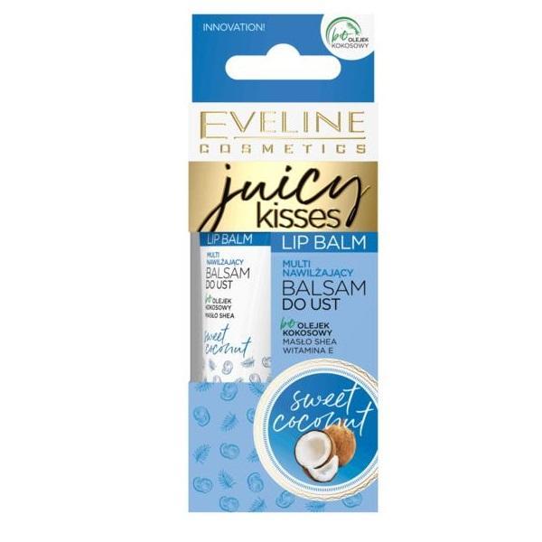 Balsam de buze, Eveline Cosmetics, Juicy Kisses, Sweet Coconut, 12 ml