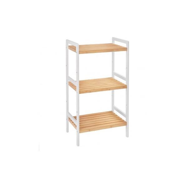 Raft depozitare cu 3 rafturi, pentru baie/bucatarie/dormitor, bambus, 45x31.5x80 cm