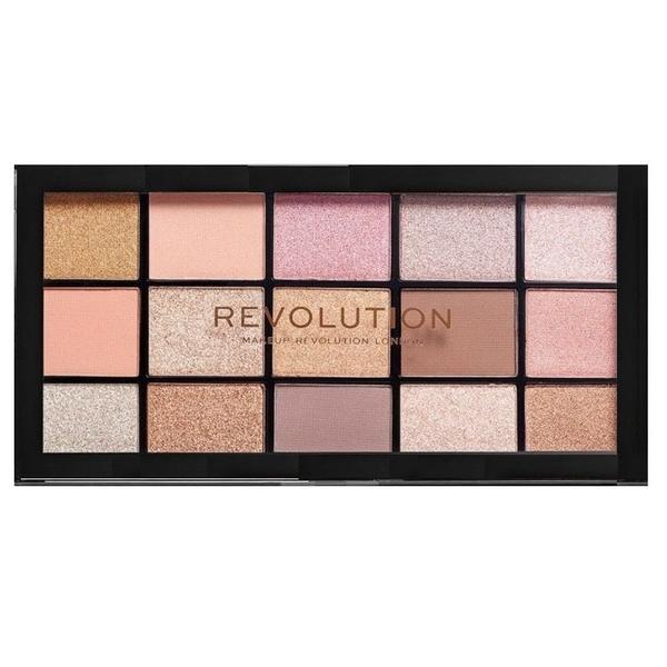 Paleta fard de pleoape, makeup revolution, reloaded, fundamental, 15 nuante, 10g