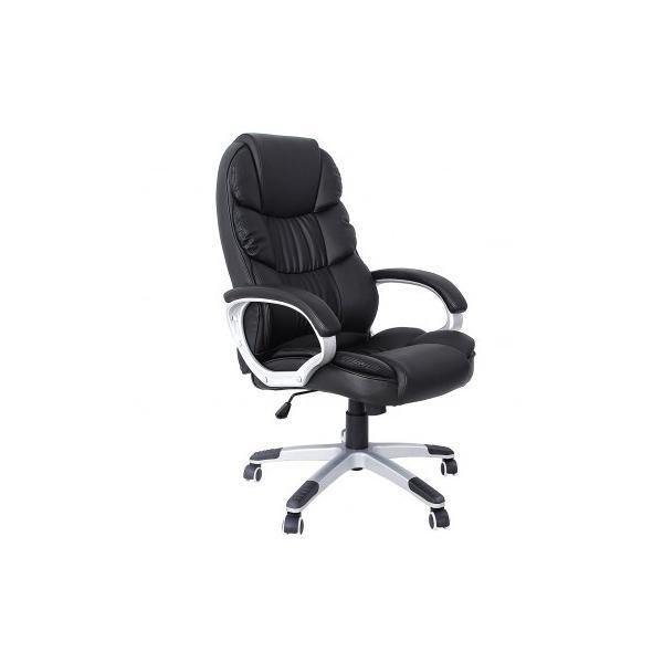 Scaun birou directorial rotativ reglabil pe inaltime piele sintetica negru - caerus capital