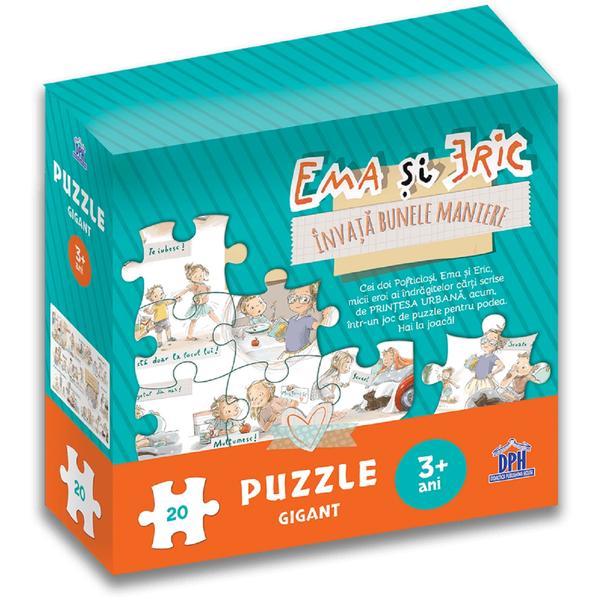 Ema si eric invata bunele maniere. puzzle gigant - ioana chicet-macoveiciuc, lavinia trifan, editura didactica publishing house