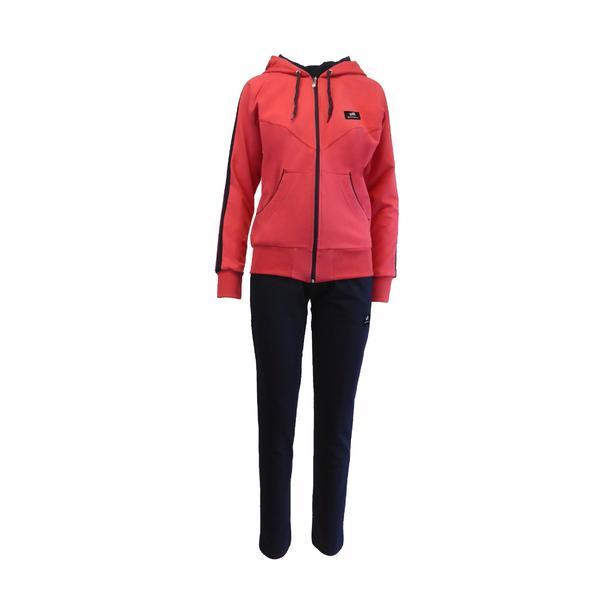 Trening dama, ero fashion house, jacheta culoare fucsia si albastru cu 2 buzunare cu fermoare, pantalon albastru cu 2 buzunare, s