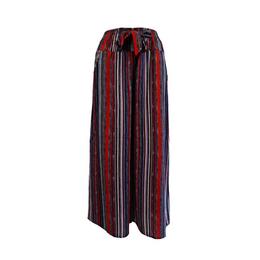 Fusta-pantalon, Niumeida, cu 2 buzunare, dungi rosii si albastre, elastic la talie, XL