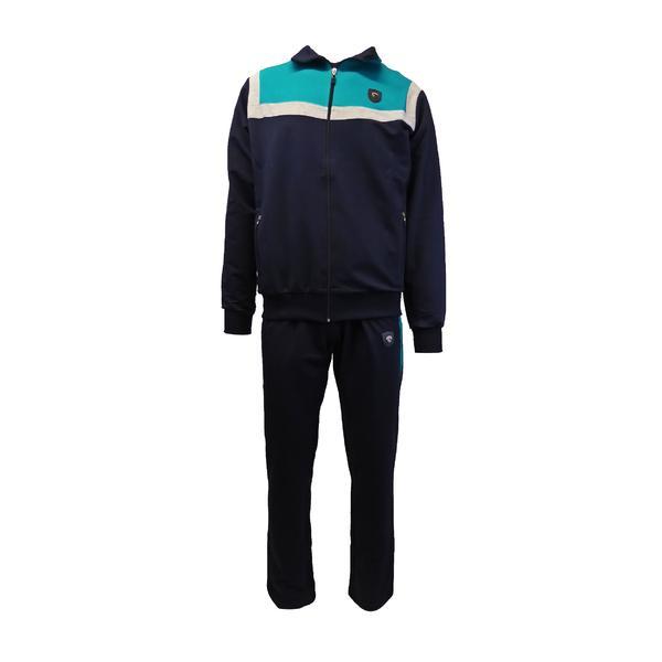 Trening barbat, kamachi, jacheta culoare albastru, gri si verde cu 2 buzunare cu fermoare, pantalon albastru cu 2 buzunare cu fermoare, xl