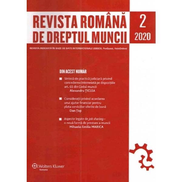 Revista Romana de Dreptul Muncii Nr.2/2020, editura Wolters Kluwer